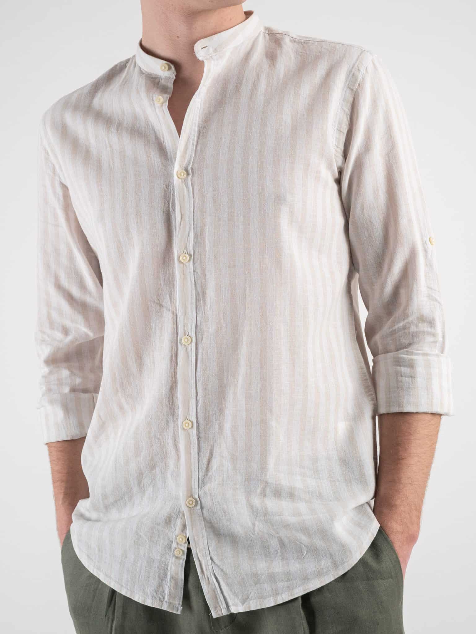 Camicia di lino alla coreana hotsell
