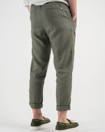 OVER D Pantalaccio Slim Fit in lino con coulisse in vita OE1S2S3P26 Militare3 OVER-D OVER-D Pantalaccio Slim Fit in lino con coulisse in vita OE1S2S3P26 Militare