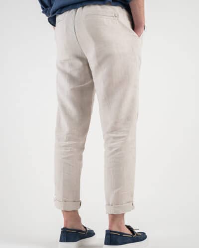 OVER D Pantalaccio Slim Fit in lino con coulisse in vita OE1S2S3P26 Sabbia2 OVER-D OVER-D Pantalaccio Slim Fit in lino con coulisse in vita OE1S2S3P26 Sabbia