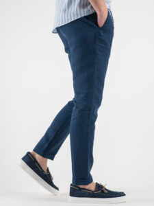 OVER-D Pantalone chinos 100% Lino OE1S2S3P28 Blu2