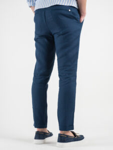 OVER-D Pantalone chinos 100% Lino OE1S2S3P28 Blu3