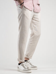 OVER-D Pantalone chinos 100% Lino P28 Sabbia1