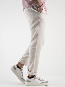 OVER-D Pantalone chinos 100% Lino P28 Sabbia3
