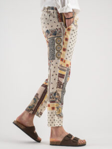 Pantalone leggero in lino con coulisse in vita 72198 Beige4
