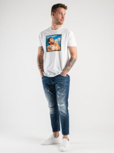 RESELL T-shirt in cotone con stampa MARADONA SIGARO 500 bianco3