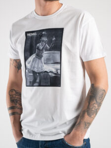 RESELL T-shirt in cotone con stampa RIHANNA FUCK 291 bianco1