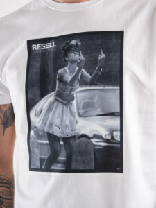 RESELL T-shirt in cotone con stampa RIHANNA FUCK 291 bianco2