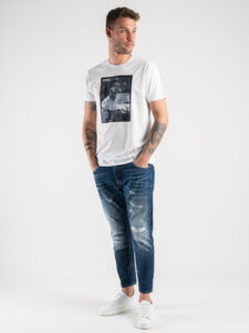 RESELL T-shirt in cotone con stampa RIHANNA FUCK 291 bianco3
