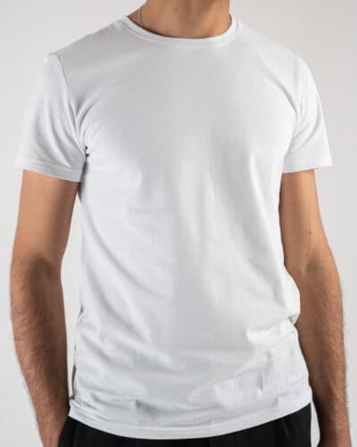 T shirt basica tinta unita slim fit DB22 Bianca1 Saldi