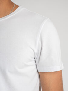 T-shirt basica tinta unita slim fit DB22 Bianca3