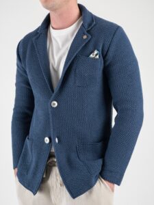 V2 Giacca in maglia leggera in cotone con pochette GUOPE Avio1