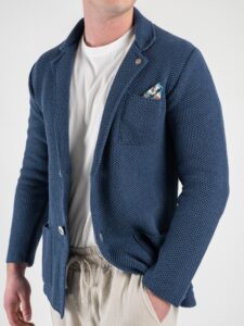 V2 Giacca in maglia leggera in cotone con pochette GUOPE Avio4