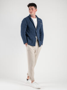 V2 Giacca in maglia leggera in cotone con pochette GUOPE Avio5