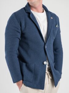 V2 Giacca in maglia leggera in cotone con pochette GUOPE Avio6