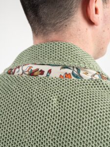 V2 Giacca in maglia leggera in cotone con pochette GUOPE Pesto5