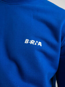 BERNA Felpa girocollo garzata con logo sul cuore Royal3