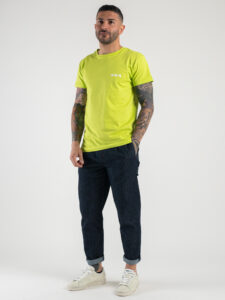 BERNA T-shirt basica con stampa logo sul cuore 230117 Lime1