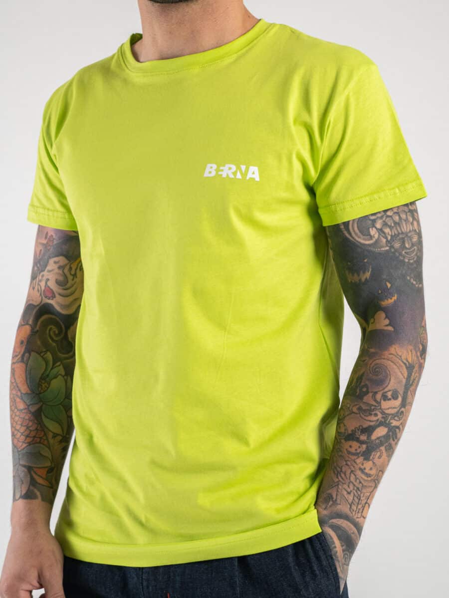 BERNA T-shirt basica con stampa logo sul cuore 230117 Lime