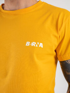 BERNA T-shirt basica con stampa logo sul cuore 230117 Ocra3