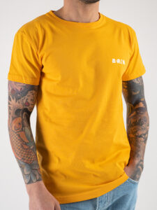 BERNA T-shirt basica con stampa logo sul cuore 230117 Ocra5