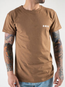 BERNA T-shirt basica con stampa logo sul cuore 230117 Tabacco1