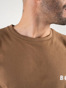 BERNA T-shirt basica con stampa logo sul cuore 230117 Tabacco2