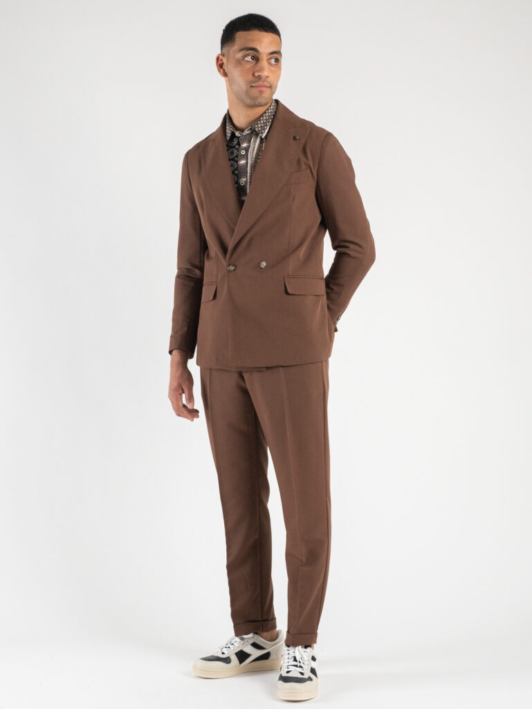 BLACKSUNDAY Abito intero leggero in poliviscosa con giacca doppiopetto e pantalone slim fit REPLAY Marrone9 Abiti