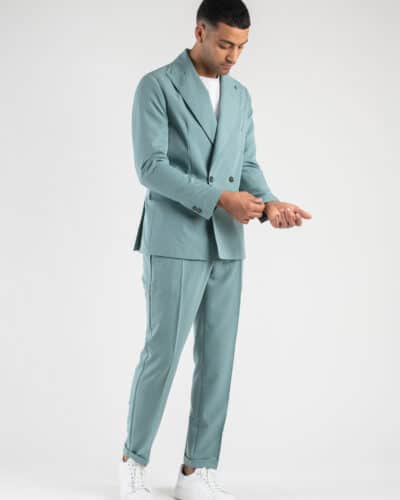 BLACKSUNDAY Abito intero leggero in poliviscosa con giacca doppiopetto e pantalone slim fit REPLAY Verde Acqua1 Saldi