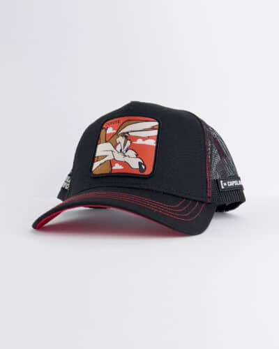 CAPSLAB Cappellino nero looney tunes con patch rossa stampa WILLY COYOTE3 Home