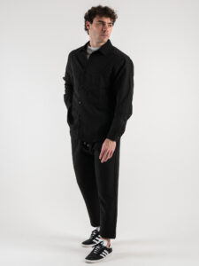 Coordinato giacchetta sportiva + Pantalone morbido coulisse LIVERPOOL Nero (4)