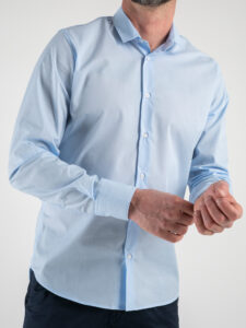 ESTASI Camicia basica in cotone con colletto SENNA Azzurra2