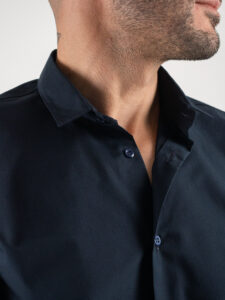 ESTASI Camicia basica in cotone con colletto SENNA Blu4