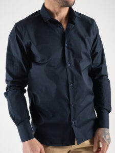 ESTASI Camicia basica in cotone con colletto SENNA Blu5