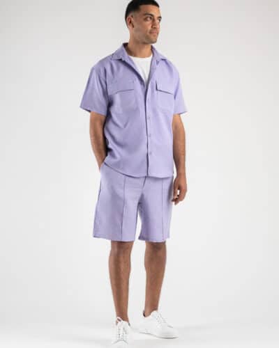 ESTASI Coordinato giacchetta sportiva a mezze maniche Bermuda morbido coulisse UNITED Lilla9 Saldi