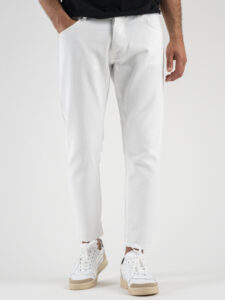 ESTASI Jeans basic 100% cotone senza rotture MANCINI Bianco1