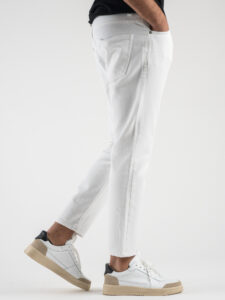 ESTASI Jeans basic 100% cotone senza rotture MANCINI Bianco3