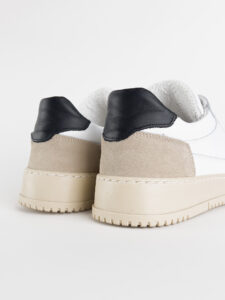 ESTASI Sneakers bianche sportive Made In Italy con inserti beige e tallone nero DIEGO4
