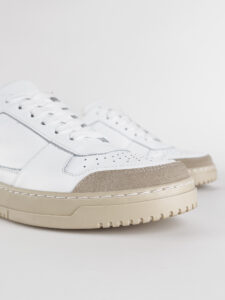 ESTASI Sneakers bianche sportive Made In Italy con inserti beige e tallone nero DIEGO5