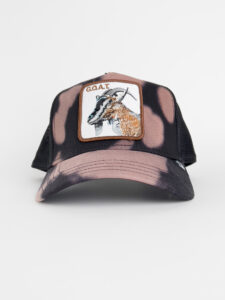 GOORIN BROS Cappellino limited edition tie dye nero con patch bianca stampa GOAT3