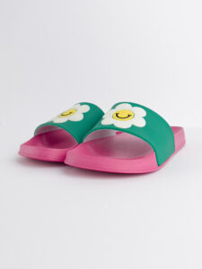HAPPY SOCKS Ciabatte Slider Smiley Daisy Rosa1