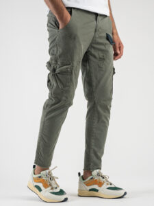 IMPERIAL Pantalone leggero con tasche laterali, piccole graffiature finto taschino in jeans P640318513 Militare6