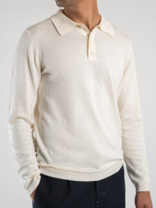 ONLY&SONS Polo basica in viscosa a manica lunga WYLER 22021184 Antique White3