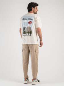 ONLY&SONS T-shirt 100% Cotone con stampa Japan fronte:retro SJP 22026087 Antique White2