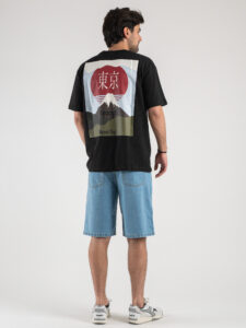ONLY&SONS T-shirt 100% Cotone con stampa Japan fronte:retro SJP 22026087 Black2