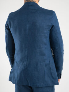 OVER-D Giacca elegante da abito 100% lino OE1S2S3G09 Blu6