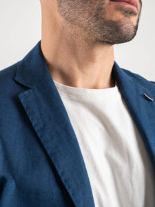 OVER-D Giacca elegante da abito 100% lino OE1S2S3G09 Blu8