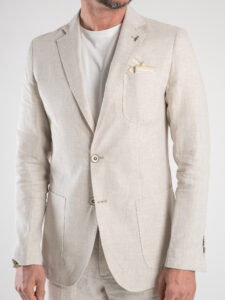 OVER-D Giacca elegante da abito 100% lino OE1S2S3G09 Sabbia1
