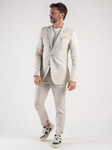OVER-D Giacca elegante da abito 100% lino OE1S2S3G09 Sabbia6