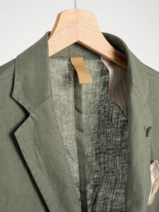 OVER-D Giacca elegante da abito 100% lino OE1S2S3G09 Verde Militare2