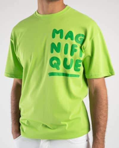 T shirt 100 cotone con stampa 22Magnifique22 FB1005 Lime3 Saldi